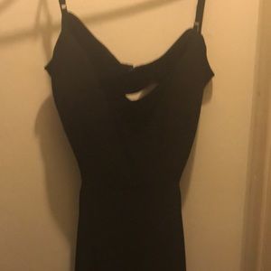 Long black cut out prom dress